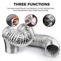 Amagabeli 6in Aluminum Foil Duct Hose Flex Grow Tent Room Ventilation Cooling System 25ft Air Intake Helix Pipe Exhaust Inline Fan Filter CFM Flexible Clothe Dryer with 2 Tension Clamps HAVC Heat Duct