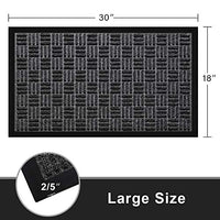 Amagabeli Outside Shoe Mat Rubber Doormat for Front Door 18"x 30" Outdoor Mats Waterproof Rugs Dirt Debris Mud Trapper Carpet for Patio Non Skid All Weather Exterior Entrance Door Mat Brown