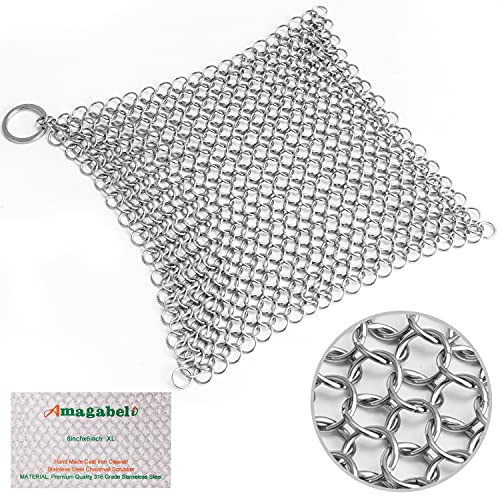 Amagabeli 8x6 Stainless Steel Cast Iron Cleaner 316L Chainmail