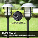 Camabel 55" Tall Solar Torches Lights 4 Pack with Flicking Flame 100% Metal LED Solar Light Outdoor Dancing Stainless Steel Walkway Lighting for Garden Patio Yard Decor Waterproof Pool Effect Black