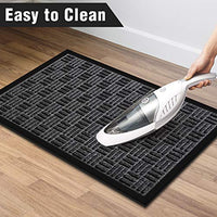 Amagabeli Outside Shoe Mat Rubber Doormat for Front Door 18"x 30" Outdoor Mats Waterproof Rugs Dirt Debris Mud Trapper Carpet for Patio Non Skid All Weather Exterior Entrance Door Mat Brown