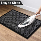 Amagabeli Outside Shoe Mat Rubber Doormat for Front Door 18"x 30" Outdoor Mats Waterproof Rugs Dirt Debris Mud Trapper Carpet for Patio Non Skid All Weather Exterior Entrance Door Mat Brown