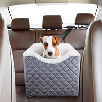 BEAU JARDIN Extra Large Dog Car Seat Raised Dog Booster Car Seats for Vehicles with 6” High Elevated Padded Seat Pet Car Seat for Dogs with Safety Harness for Medium and Large Dogs Travel Carrier