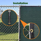 Amagabeli 5’8”x50’ Fence Privacy Screen Heavy Duty for 6’x50’ Chain Link Fence Fabric Screen with Brass Grommets Outdoor 6ft Patio Construction Fencing 90% Blockage Shade Tarp Mesh UV Resistant Green