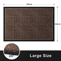 Amagabeli Outdoor Door Mats Rubber 36" x 24" Shoes Scraper for Front Entrance Outside Doormat Patio Rug Dirt Debris Mud Trapper Waterproof Out Door Mat Low Profile Washable Carpet Dark Brown