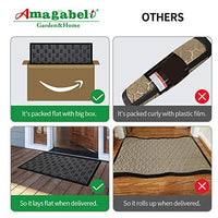 Amagabeli Outside Shoe Mat Rubber Doormat for Front Door 18"x 30" Outdoor Mats Waterproof Rugs Dirt Debris Mud Trapper Carpet for Patio Non Skid All Weather Exterior Entrance Door Mat Brown