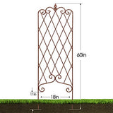 Amagabeli 2 Pack Garden Trellis for Climbing Plants 60" x 18" Rustproof Iron Potted Vines Vegetables Vining Flowers Patio Metal Wire Lattices Grid Panels for Ivy Roses Cucumbers Clematis Bronze