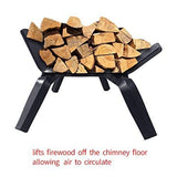 Amagabeli Fireplace Log Grate 24 inch Wide Heavy Duty Solid Steel Indoor Chimney Hearth 3/4 Bar Fire Grates for Outdoor Kindling Tools Pit Wrought Iron Wood Stove Firewood Burning Rack Holder Black