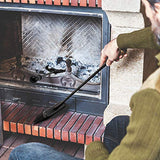 Amagabeli 26in Fireplace Brush Fireside Broom Fireplace Loose Tool Set for Outdoor Fire Pit Campfires Indoor Fireplace Heavy Duty Wrought Iron Steel Bar Support