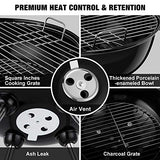 BEAU JARDIN Portable Charcoal Grill for Outdoor 18 inch Barbecue Grill and Smoker Heat Control Round BBQ Kettle Outdoor Picnic Patio Backyard Camping Tailgating Steel Cooking Grate for Steak Chicken