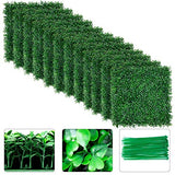 Amagabeli 4 Layers Leaves Artificial Boxwood Panels Topiary Hedge Plant UV Protected Privacy Hedge Screen High-Density Greenery Panels Grass Decor Indoor Outdoor 12 Pieces 20"x20" Backdrop Green Wall