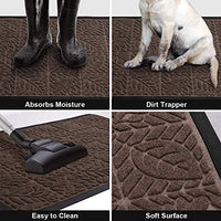 Amagabeli Outdoor Door Mats Rubber 36" x 24" Shoes Scraper for Front Entrance Outside Doormat Patio Rug Dirt Debris Mud Trapper Waterproof Out Door Mat Low Profile Washable Carpet Dark Brown