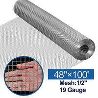 Amagabeli 48inch x 100ft SS304 Stainless Steel Welded Wire Mesh 1/2 inch Square Hardware Cloth 19 Gauge - Ideal for High-Grade DIY Cages Rodent Mesh Cabinets Wire Mesh Window Screen Mesh