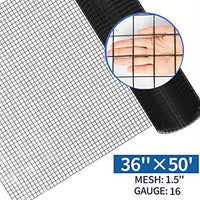 Amagabeli 36inch x 50ft Hardware Cloth 1.5 inch Square 16 Gauge Black Vinyl Coated Welded Fence Mesh Roll for Home and Garden Fence and Pet Enclosures Protect Chickens Rabbits and Farmed Animals