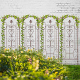 Amagabeli 2 Pack Garden Trellis for Climbing Plants 60" x 18" Brown Iron Potted Support Vines Metal Wire Plant Trellis for Climbing Vegetables Flower Patio Roses Cucumbers Clematis Pots Supports GT05