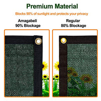 Amagabeli 5’8”x50’ Fence Privacy Screen Heavy Duty for 6’x50’ Chain Link Fence Fabric Screen with Brass Grommets Outdoor 6ft Patio Construction Fencing 90% Blockage Shade Tarp Mesh UV Resistant Green