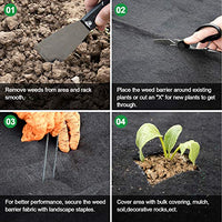 Amagabeli 5.8oz 3ft x 100ft Weed Barrier Landscape Fabric Heavy Duty Ground Cover Weed Cloth Geotextile Fabric Durable Driveway Cover Garden Lawn Fabric Outdoor Weed Mat