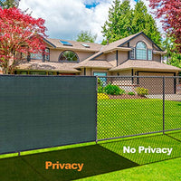 Amagabeli 5’8”x50’ Fence Privacy Screen Heavy Duty for 6’x50’ Chain Link Fence Fabric Screen with Brass Grommets Outdoor 6ft Patio Construction Fencing 90% Blockage Shade Tarp Mesh UV Resistant Green