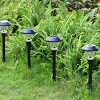BEAU JARDIN 8 Pack Solar Lights Bright Pathway Outdoor Garden Stake Glass Stainless Steel Waterproof Auto On/Off White Wireless Sun Powered Landscape Lighting for Yard Patio Walkway Spike Pathway