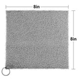 Amagabeli 8”x8” Cast Iron Cleaner Mesh Premium 316 Stainless Steel Small Rings with 3.8mm Opening Chainmail Scrubber for Cast Iron Pans Pre-Seasoned Pan Dutch Oven Waffle Iron Pans Skillet Cleaner