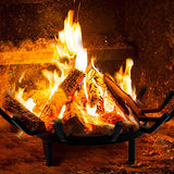 Amagabeli 24in Fire Grate Log Grate Wrought Iron Fire Pit Round Spider Wagon Wheel Firewood Grates Heavy Duty 0.7in Bar Fireplace Stove Burning Rack Holder 4Legs Black Chimney Hearth Kindling Stacking