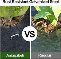 Amagabeli 6 Inch Galvanized Landscape Staples 200 Pack 11 Gauge Garden Stakes Heavy-Duty Sod Pins Anti-Rust Fence Stakes for Weed Barrier Fabric Ground Cover Dripper Irrigation Tubing Soaker Hose