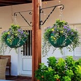 Amagabeli 2 Pack Hanging Plants Bracket 12'' for Outdoor Hook Hangers Planter Flower Baskets Pot Bird Feeder Wind Chime Lantern Patio Lawn Garden Shelf Fence Screw Wall Mount Arm Hardware Metal Black