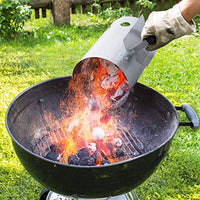 BEAU JARDIN Charcoal Chimney Starter 11"X7" Grill Barbecue BBQ Galvanized Steel Chimney Lighter Basket Outdoor Cooking Quick Rapid Fire Briquette Starters Can Canister for Grilling Camping Accessories