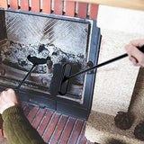 Amagabeli 26in Fireplace Brush Fireside Broom Fireplace Loose Tool Set for Outdoor Fire Pit Campfires Indoor Fireplace Heavy Duty Wrought Iron Steel Bar Support